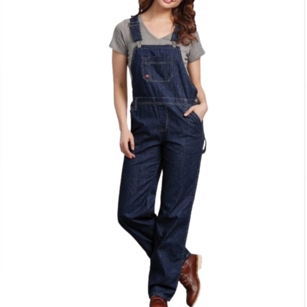 Dickies Denim Bib Carpenter Style Jean Relax Fit Overalls XL